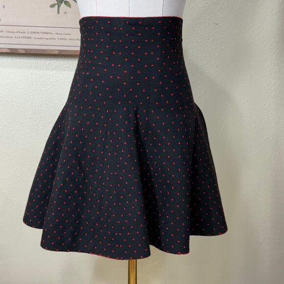 Vtg 90s Y2k Polka Dot Pleated Mini Skirt Gothabilly Rockabilly Whimsy Twee XS S - Picture 2 of 7